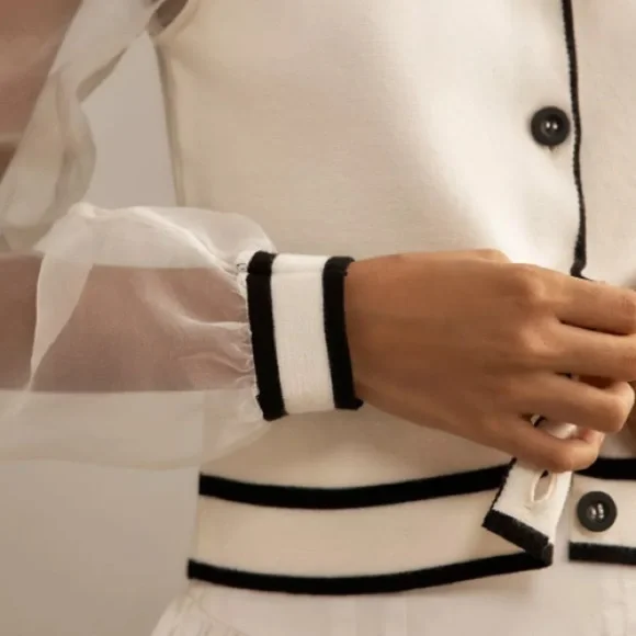 Maeve Organza-Sleeve Cardigan Sweater, at Anthropologie - Picture 6 of 8